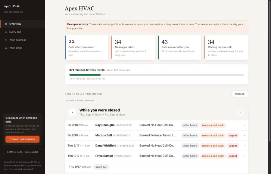 Halo's client portal